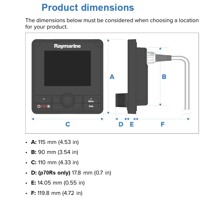 Raymarine p70Rs Autopiloodi juhtpaneel - Pilt 2